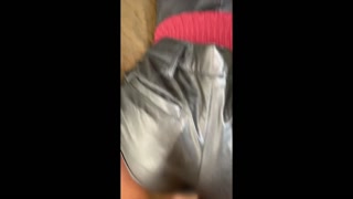 Leather Shorts Clothed fuck cumshot