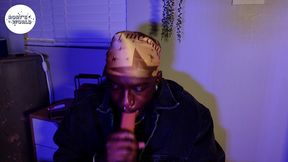 rory jacobs deepthroats a double-sided dildo - huge cumshot