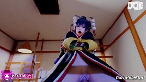 Nyotengu's Japanese Outfit Massage Ends With HotCowgirl Riding Action