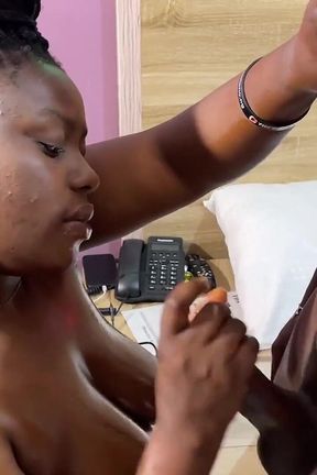 African Ebony with Big Tit and Big Black Ass Allowed Her Gardener to Fuck Her Big Black Tits Until He Cum Oh Tits