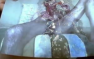 Cum splash on his face, cock and balls