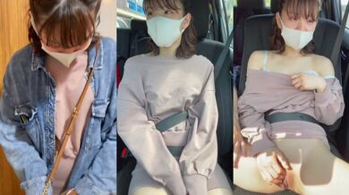 パイパン女子大生との生ハメ野外プレイをスマホでリアルハメ撮り！〜バイブ入れてお買い物からの車内オナニー〜amatuer/RYO＆YUU　露出/調教/バイブ/フェラチオ/オナニ/10代/貧乳