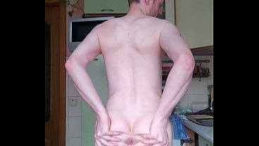 LanaTuls - Russian Faggot Slut and Whore. Mancunt Pussy Fucking by Big Glass ButtPlug Dildo