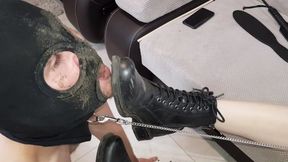 EXTREMELY MUDDY MUCKY BOOTS FOR PATHETIC LOSER TO CLEAN WITH TONGUE - MOBILE (854x480)