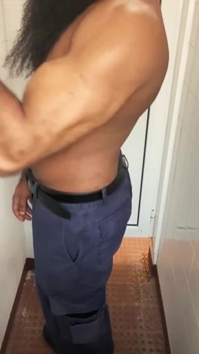 Bearded and Rugged Man Jerking off and Cumming