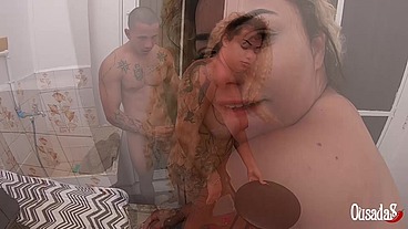 Ele me pegou lavando as calcinhas e logo veio enfiando o pauzão gostoso - Angel Takemura - Hector Vanille