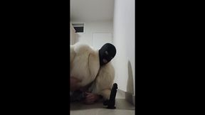 Fur sissy slut deepthroat and anal dildo ride