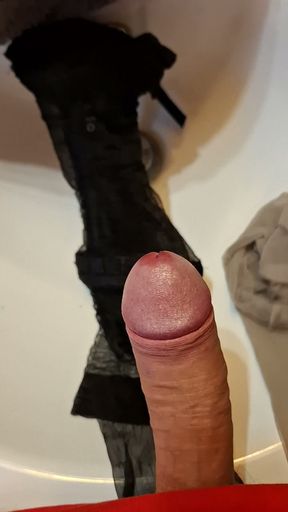 Cum on nylon and shoes