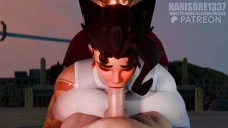 Overwatch Vendeta Sloppy blowjob POV Rule34 3D Animation