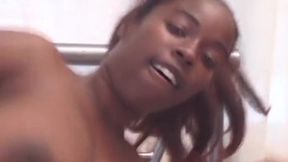 Black chick gets pounded by massive white schlong