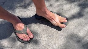 hank shows summer sandal suntan and soiled soles