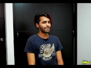 Sexy paisa Camilo shows his self fuck on casting and cums inside himself