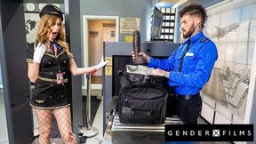 Lonely Trans Flight Attendant Drilled By Tatted Guard - Crystal Thayer