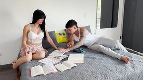 We were trying to study but he got distracted