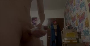 Horny Twink Milking His Dick and Playing with 21cm Dildo- Ass Stretcher