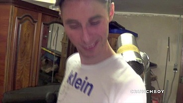 First gay experience for this sexy straight boy curious