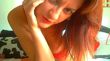 Beautiful Italian redhead dominates you and makes you horny like a submissive little worm