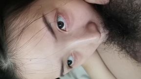 Indulge in an Asian vixen's daring thrill with raw homemade heat