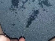 Filling up a cup with pee and then finishing on the floor cuz it felt too good to stop