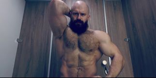 Hard breathing, musculine scent, bulging veins and muscles