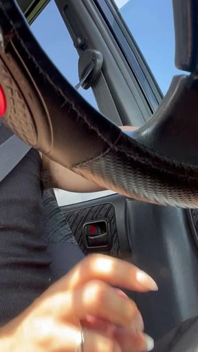 Stunning moment from "Horny faggot compilation jerking on the road"