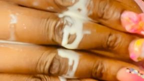 Ebony Amazon MILF milking tits