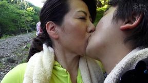 Mature woman's erect nipples during outdoor vaginal sex