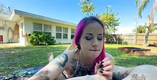 Backyard Blowjob