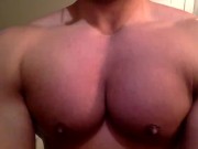 Oiling and worshipping my big bodybuilder pecs and nips