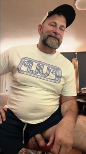Hairy Bear Jerks off after gym  full video   Clip 2