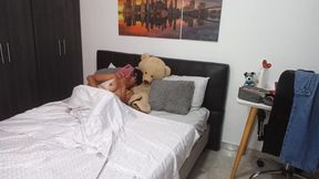 Ebony teen girlfriends get off on rubbing their shaved, wet pussies