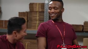 Andre Donovan rims Jkab Ethan Dale in stockroom hookup