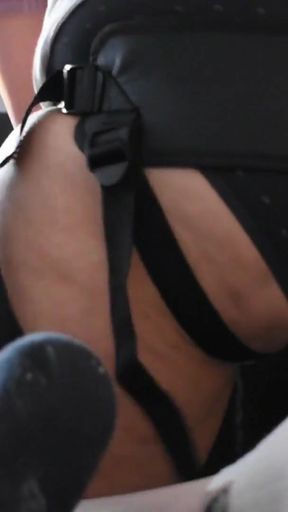 Wife fucking husband without mercy using her strapon dick - she likes it so much   Clip 2