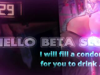CEI Slurp up my cum filled cock-sock my little serf - Large Melons Bimbo Crossdressing CEI Encouragement Cum Drinking Full Jo-bag Fetish Limber Cum drum Spunk flow