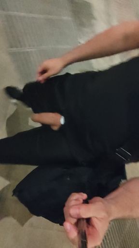 Exhibitionist flashes cock in public