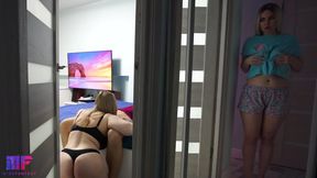 Naughty stepdaughter spies on stepfather ep 1