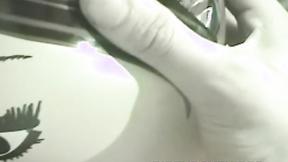 ”Naughty  gay stuffing his meat in sex doll on the car”