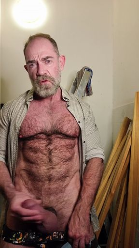 Hairy Dilf Gets Caught Wanking