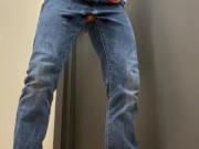 Flashing my balls while walking to the restroom
