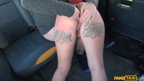 Sex Taxi Anal Training for Tattooed British Blonde