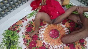 Indian Bhabhi Red Traditional Dress Intimate Sex with Devar - Homemade