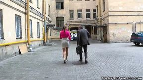 Strict teacher gets blowjob and fucks his eager student