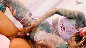 Hard Anal Fuck - BBC for Tattoo Slut - she takes it balls deep in her asshole - ATM