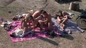 bobbi starr, dylan ryder, julia ann and natasha marley outdoor orgy