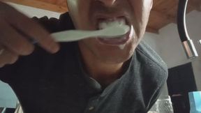 Brushing my teeth