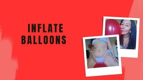 Inflating colorful balloons