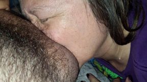 She sucks my dick good on the couch before I take her in the bedroom and fuck her pussy