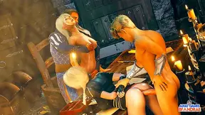 Curvy Furry Teens Ride Huge Cocks in Steamy Trio Encounter