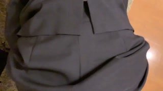 japanese office worker  cum onto office skirt
