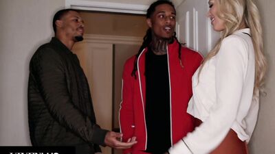 Holly Hotwife gets tag teamed by two BBCs in a steamy interracial action